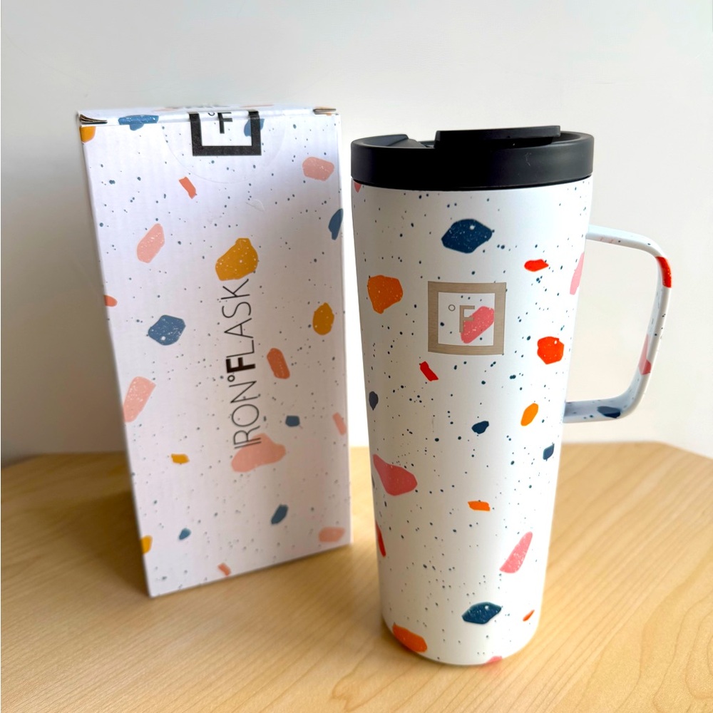 IRON °FLASK 24 oz Grip TERRAZZO Double-Walled Stainless Mug w/Rubber Bottom